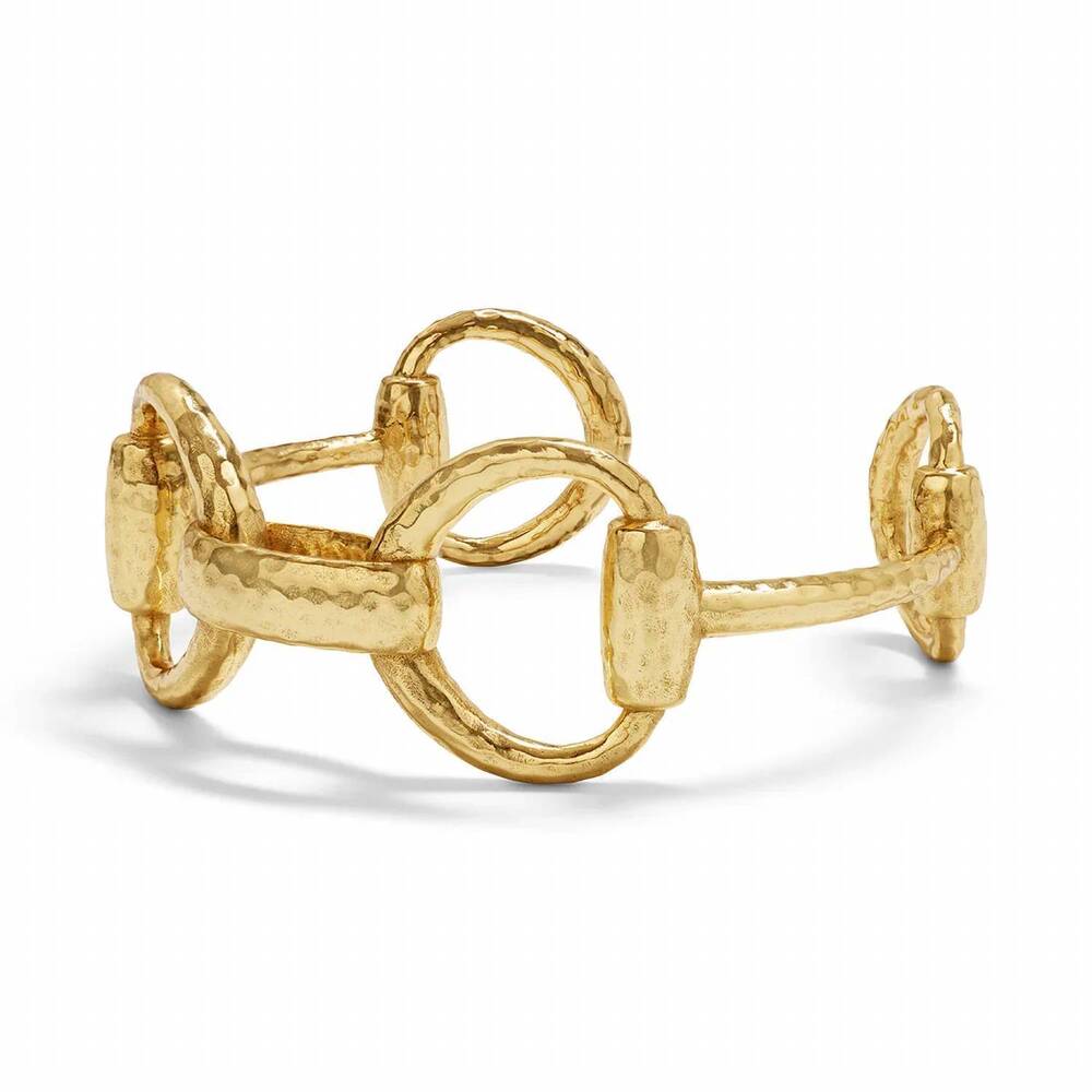NEW CAPUCINE DE WULF women's equestrian snaffle bit cuff bracelet in gold